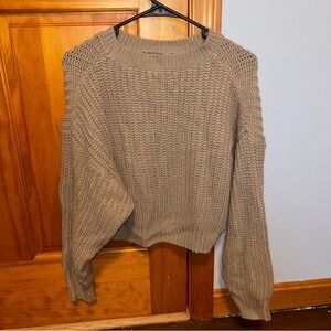 SHEIN Taupe Knit Crew Neck Sweater